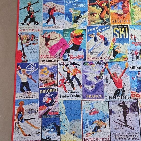 WHITE MOUNTAIN SKI POSTERS COLLAGE 1,000 PIECE PUZZLE - Picture 2 of 8